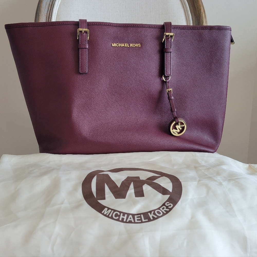 Michael Kors Large Tote in Burgundy